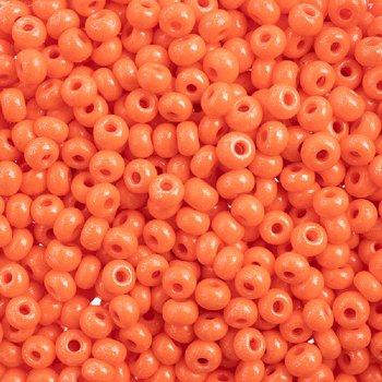 50g 6/0 Opaque Terra Dyed Orange Intensive Seed Beads