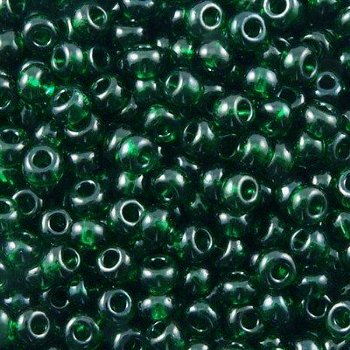 50g 6/0 Transparent Green Lustre Seed Beads