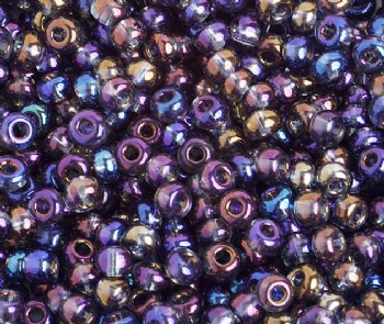 50g 6/0 Transparent Grey Iris AB Seed Beads