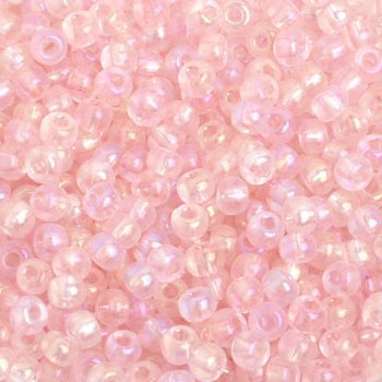 50g 6/0 Transparent Iris Light Pink Seed Beads
