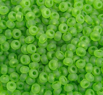 50g 6/0 Transparent Matte Green Seed Beads