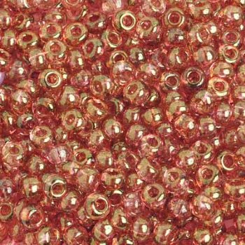 50g 6/0 Transparent Pink Gold Lustre Seed Beads