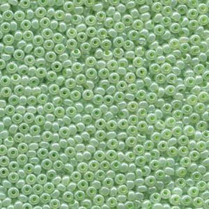 50g of 8/0 Pearl Green Ceylon Seed Beads