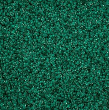 22 Grams of 8/0 Dark Green Terra Intensive Lined Crystal Seed Beads