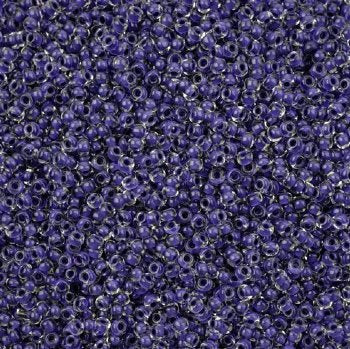 22 Grams of 8/0 Purple Terra Intensive Lined Crystal Seed Beads