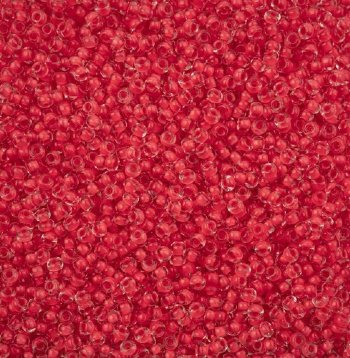 22 Grams of 8/0 Red Terra Intensive Lined Crystal Seed Beads