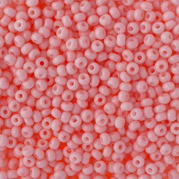 50g of 8/0 Opaque Dyed Chalk Pink Seed Beads
