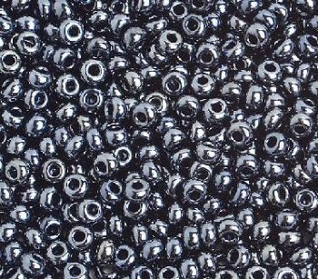 50g 8/0 Metallic Gunmetal Seed Beads