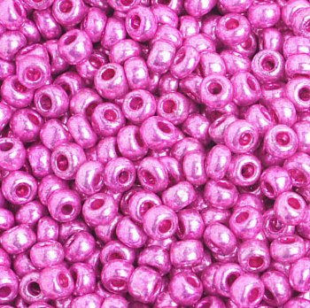 50g 8/0 Metallic Pink Seed Beads