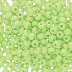 50 Grams of 8/0 Opaque Lime Seed Beads