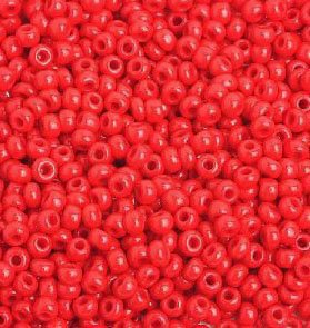 50g 8/0 Opaque Medium Red Seed Beads