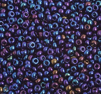 50g 8/0 Metallic Navy Iris Seed Beads