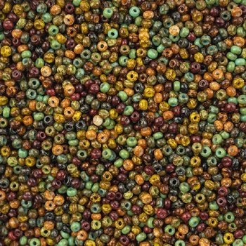 50g 8/0 Opaque Mixed Travertine Seed Beads