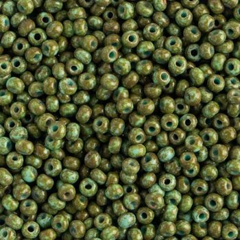 50g 8/0 Opaque Turquoise Travertine Seed Beads