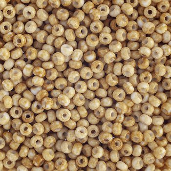 50g 8/0 Opaque White Travertine Seed Beads