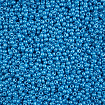 25 Grams of 8/0 Preciosa PermaLux Dyed Chalk Gloss Dark Turquoise Blue Seed Beads