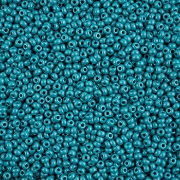 25 Grams of 8/0 Preciosa PermaLux Dyed Chalk Gloss Teal Seed Beads