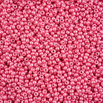 25 Grams of 8/0 Preciosa PermaLux Dyed Chalk Gloss Light Pink Seed Beads