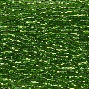 50g 8/0 Silverlined Chartreuse Green Seed Beads