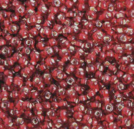 50g 8/0 Silverlined Garnet Seed Beads
