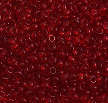 50g 8/0 Transparent Dark Red Seed Beads