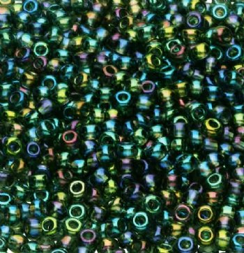 50g 8/0 Transparent Green AB Seed Beads