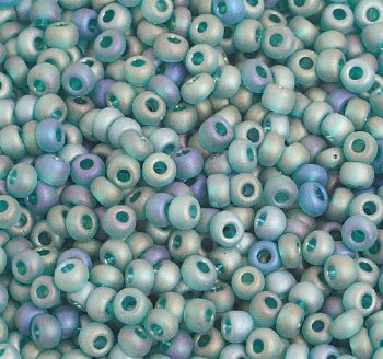50g 8/0 Transparent Matte Green AB Seed Beads