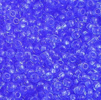 50g 8/0 Transparent Medium Blue Seed Beads