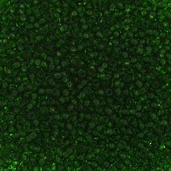 50g 8/0 Transparent Medium Dark Green Seed Beads