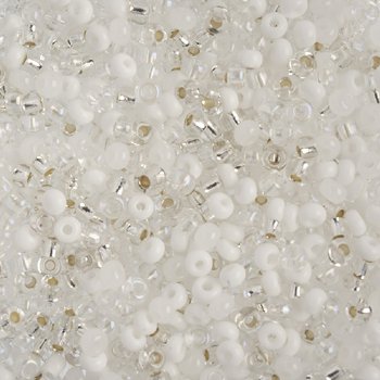 50g of 8/0 White Multi Mix Seed Beads