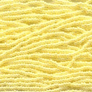 50g of 8/0 Pearl Yellow Ceylon Seed Beads