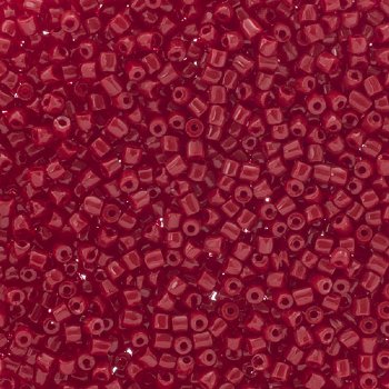 25g, 9/0 3-Cut Opaque Medium Red Seed Beads