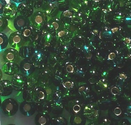 20 Gram Vial of 2/0 Mixed Silverlined Green Mix