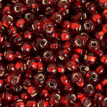 20 Gram Vial of 2/0 Silver Lined Light Red Seed Beads