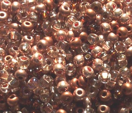 50g 6/0 Copper Multi Mix Seed Beads