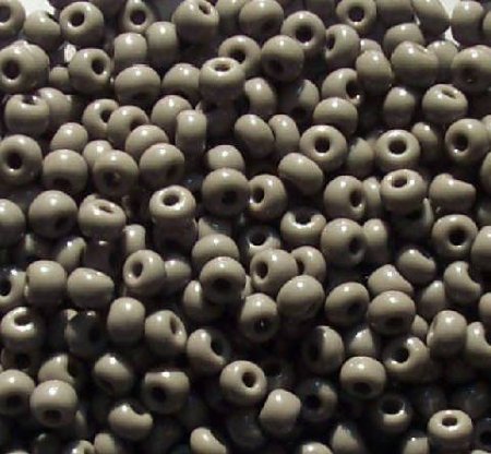50g 6/0 Opaque Grey Seed Beads