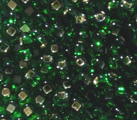 50g 6/0 Kelly Green Silver Lined Seed Beads