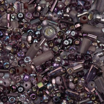 50 Grams Mixed Amethyst Seed & Bugle Beads
