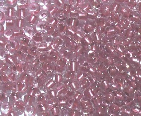 50g 6/0 Metallic Pink Lined Crystal
