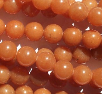16 inch strand of 10mm Round Red Aventurine Beads