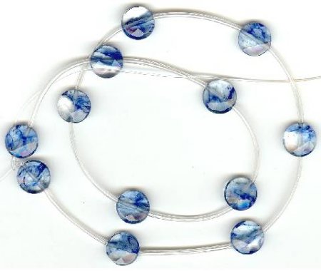 1 10mm Blueberry Quartz Faceted Coin