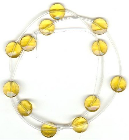 1 10mm Golden Topaz Faceted Coin