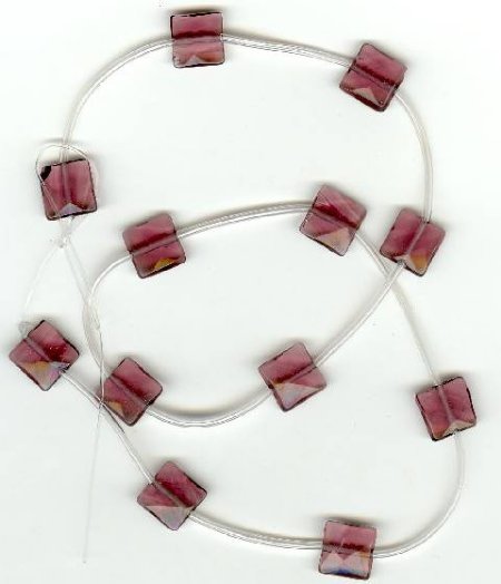 1 10x10mm Amethyst Faceted Square