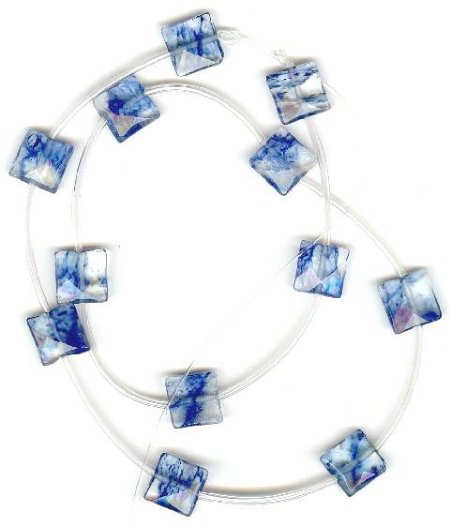 1 10x10mm Blueberry Quartz Faceted Square