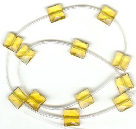 1 10x10mm Golden Topaz Faceted Square