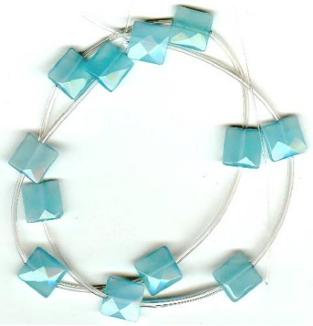 1 10x10mm Larimar Faceted Square