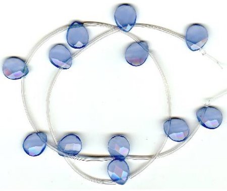 1 10x12mm Chalcedony Faceted Flat Drop