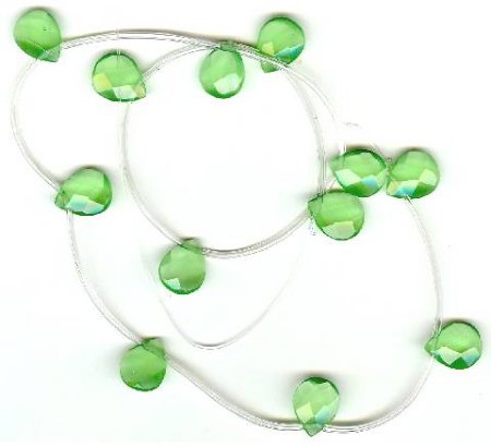 1 10x12mm Chrysophase Faceted Flat Drop