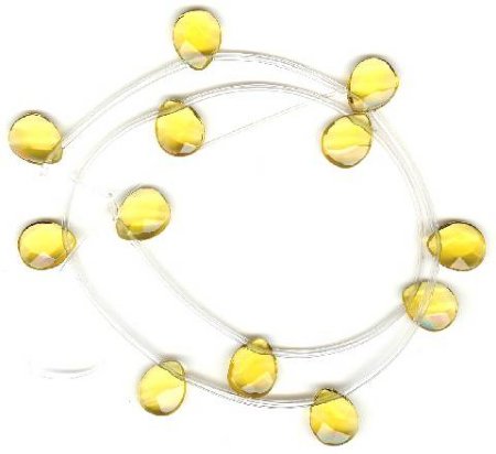 1 10x12mm Golden Topaz Faceted Flat Drop