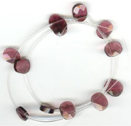 1 10x12mm Amethyst Faceted Oval Drop
